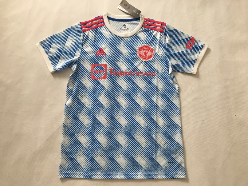 AAA Quality Manchester Utd 21/22 Away White/Blue Jersey